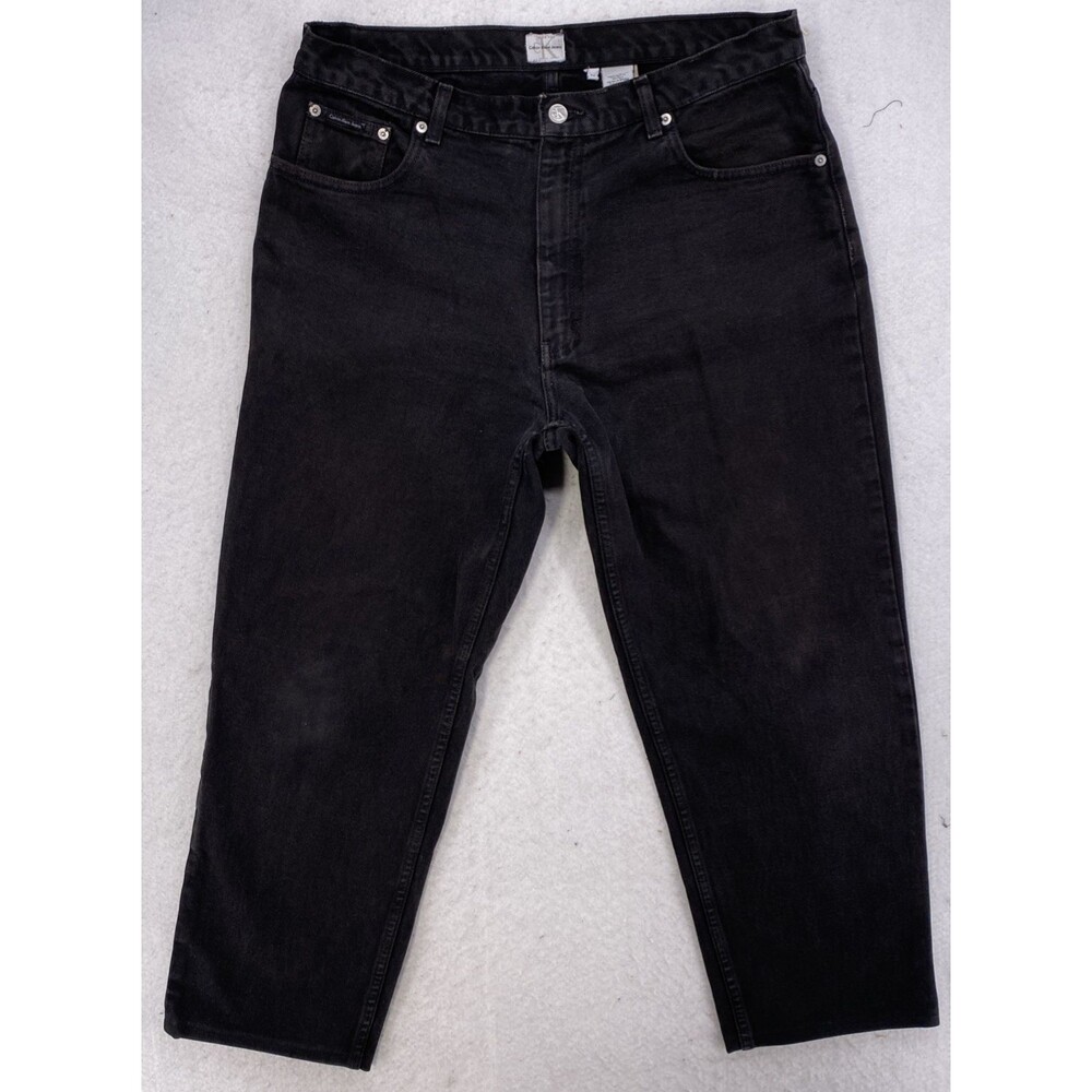 Calvin Klein Jeans Men’s 34x28 Easy Fit Black Denim Straight Leg Made in Mexico